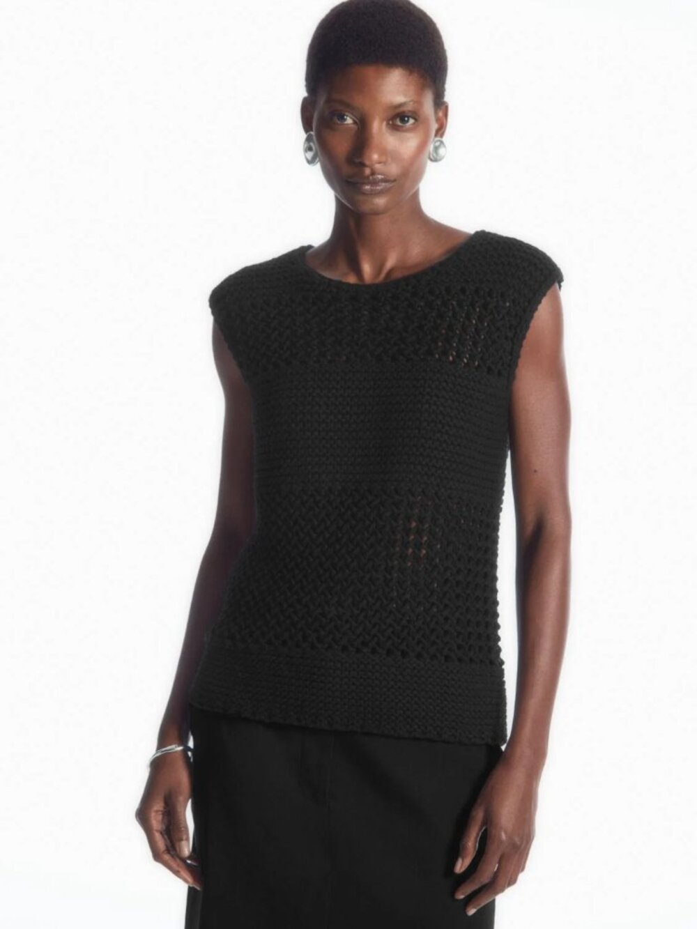 COS Open Weave Knit Top - Brown